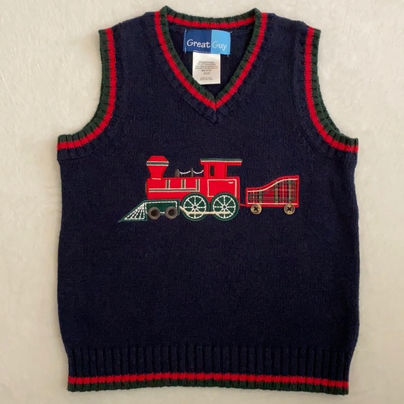 Great Guy | Train Appliqué Holiday Sweater Vest